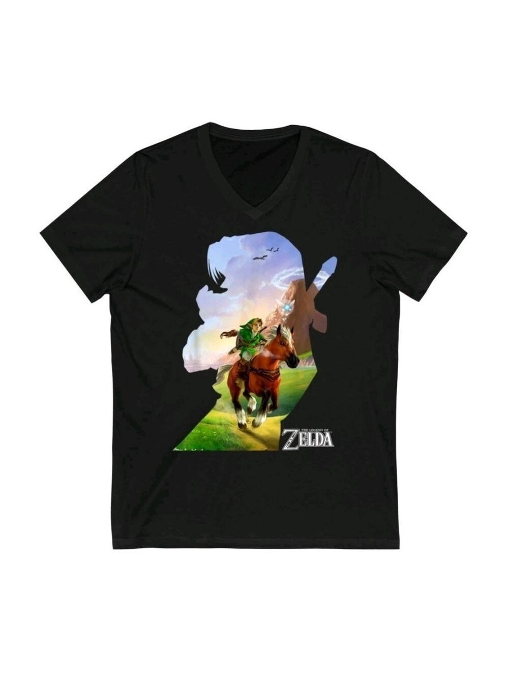 Nintendo Zelda Black 100% Cotton Graphic T-Shirt, Size Medium